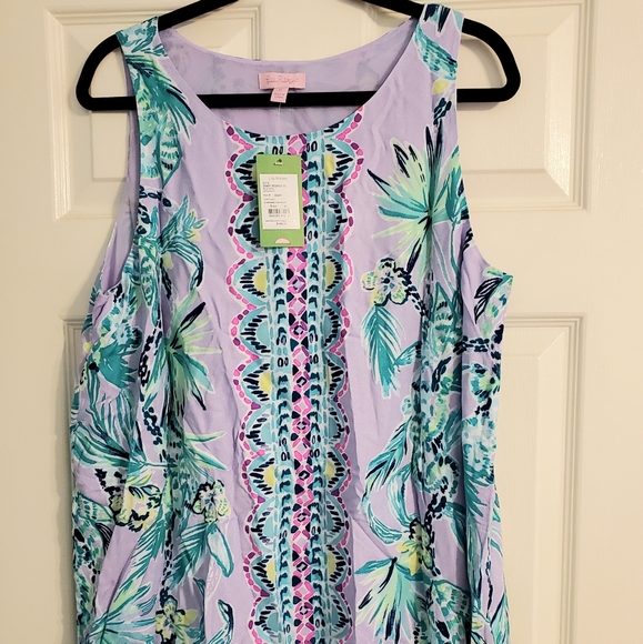 Light Lilac Verbena Its Impawsible Eng Woven Dress - Picture 4 of 8